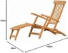 Kai Wiechmann Gartenliege Hochwertiger Teak Deckchair als wetterfester Liegestuhl, verstellbarer Teak Relaxsessel mit Fußablage Bild 2