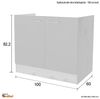 Flex-Well Spülenunterschrank Spülenunterschrank ohne Arbeitsplatte - 100 cm breit - Weiß – Nawa Bild 2