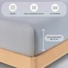Buymax Topper Spannbettlaken 160x200 cm Spannbetttuch 100% Baumwolle Jersey für Matratzentopper bis 12 cm Matratzenhöhe Bettlaken für Boxspringbett Topper, Silber Bild 3