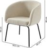 BAÏTA Belem Sessel aus Frottee, mit schwarzem Metallfuß, Stoff, beige, 58,5 x 60 x 80 cm Bild 3