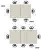 MEUBLE COSY Esstisch mit 6 Esszimmerstühle, Essgruppen, 7er-Set, Ausziehbarer Esstisch, Küchentisch mit 6 Essstühlen, Stahlgestell, für Esszimmer Küche Wohnzimmer, Schwarz + Beige Bild 4