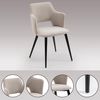 MEUBLE COSY Esstisch mit 6 Esszimmerstühle, Essgruppen, 7er-Set, Ausziehbarer Esstisch, Küchentisch mit 6 Essstühlen, Stahlgestell, für Esszimmer Küche Wohnzimmer, Schwarz + Beige Bild 3
