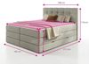 Boxspringbett Best XL mit 2 Bettkästen und Topper, mit Taschenfederkern- und Bonellfederkernmatratze, Doppelbett, Polsterbett aus Webstoff mit Stauraum (Beige (Inari 22), 180x200 cm) Bild 3