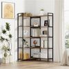 Mondeer Bücherregal Eckregal, Aufbewahrungsregal, 5-stufiges, Breite von 80-146cm verstellbar, Retro-Braun Bild 2