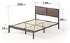 ZINUS Mory 30 cm Plattformbettrahmen aus Metall und Holz mit geteiltem Kopfteil | Holzlattenunterstützung | Einfache Montage | 140x200 cm | Braun Bild 2