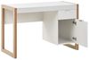 Schreibtisch weiß / heller Holzfarbton 110x50 cm Schublade Schrank JOHNSON Bild 5