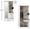 Garderobe ROMANCE2 Kompaktgarderobe Spiegel Paneel Schrank weiß braun Bild 4