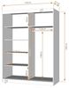 MOEBLO Kleiderschrank LARA 09 (mit Spiegel Schwebetürenschrank 2-türig Schrank mit vielen Einlegeböden und Kleiderstange, Gaderobe Schiebtüren Schlafzimmer-Wohnzimmerschrank Modern Design) (BxHxT): 150x200x61 cm Bild 3