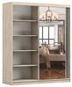 MOEBLO Kleiderschrank LARA 09 (mit Spiegel Schwebetürenschrank 2-türig Schrank mit vielen Einlegeböden und Kleiderstange, Gaderobe Schiebtüren Schlafzimmer-Wohnzimmerschrank Modern Design) (BxHxT): 150x200x61 cm Bild 4