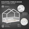 ML-DESIGN Spielbett Hausbett Kinderbett inkl. Lattenrost & Rausfallschutz Kinder Bodenbett, Abenteuerbett 70x140cm Haus Bett Himmelbett Kiefer Jugendbett Weiß Bild 4