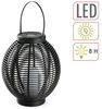Spetebo LED Solarleuchte XXL Solar Laterne mit LED Kerze warm weiß - 43 x 38 cm, Rattan Optik, LED fest integriert, warm weiß, mit Flacker-Effekt Bild 3