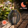 Spetebo LED Solarleuchte XXL Solar Laterne mit LED Kerze warm weiß - 43 x 38 cm, Rattan Optik, LED fest integriert, warm weiß, mit Flacker-Effekt Bild 4