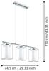 Eglo 94378 Hängeleuchte Loncino 1 in chrom Glas satiniert weiß 3X40W L:74,5 H:110cm Bild 5
