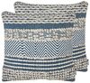 Kissen 2er Set Geometrisches Muster DEWBERRY Baumwolle 45 x 45 cm Blau Bild 1