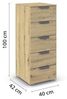 rauch Aditio Box, Kommode, 5 Schubladen, mit Softclose-Funktion, Farbe Eiche Artisan, BxHxT 40x100x42cm Bild 3