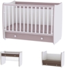 Lorelli 'Dream' Babybett umbaubar zu Schreibtisch, mit Schaukelfunktion, Melamin-Spanplatte beige, 60x120 cm