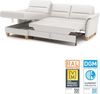 CAVADORE Leder-Eckcouch Palera mit Longchair / Landhaus-Sofa mit Federkern, Bettfunktion + Bettkasten / 244 x 89 x 163 / Leder Weiß Bild 4
