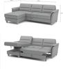 CAVADORE Leder-Eckcouch Palera mit Longchair / Landhaus-Sofa mit Federkern, Bettfunktion + Bettkasten / 244 x 89 x 163 / Leder Weiß Bild 3