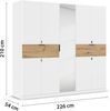 rauch Drehtürenschrank Kleiderschrank Schrank Garderobe Wäscheschrank TICAO (Schubladen in der Höhe variabel positionierbar) mit 2 geräumigen Schubladen, viel Stauraum MADE IN GERMANY Bild 3