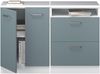 Küchenschrank für Dachschrägen R-Line Blau-Grau 120 cm 2er Set Schrankkorpuss 60 cm Tiefe Vicco Bild 5