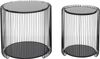 KARE Design Beistelltisch Wire Double Schwarz 2er Set Modern Stahl Glas Geschenkidee Sofa Runder Nachttisch Raumdekor Wohnkultur Wohnzimmer Büro 46 x 45 x 45 cm 43 x 33 x 33 cm (H/B/T) Bild 5