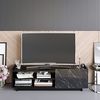 Hanah Home Stylish TV Stand with Wall-Mount Option, Black & Marble, 140 cm | 100% Melamine Coated Particle Board, 18 mm Thick | Multiple Shelves for Modern Living Rooms Bild 3