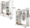 VINNIE Offener Kleiderschrank mit Spiegel auf Rollen, Weiß - Fahrbarer Kleiderständer mit cleverer Inneneinteilung - 138 x 150 x 56 cm (B/H/T) Bild 5