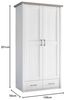 Kleiderschrank >Lebbie< in Pinie-Weiß;Trüffel - 106x201x55cm (BxHxT) Bild 2