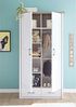Kleiderschrank >Lebbie< in Pinie-Weiß;Trüffel - 106x201x55cm (BxHxT) Bild 4