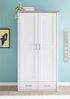 Kleiderschrank >Lebbie< in Pinie-Weiß;Trüffel - 106x201x55cm (BxHxT) Bild 3