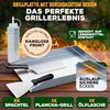 Blumtal Grillplatte Set Plancha Grillplatte Edelstahl inkl. 2 Grillspachteln & Ölflasche (Spar-Set, 4-St), Plancha Grill Set 30x40 cm – Edelstahl, rostfrei & robust für Gasgrill Bild 2