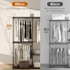 HOMCOM Stoffschrank mit Kleiderstange, Ablagen (Kleiderschrank, 1-St, Stoffkleiderschrank) für Schlafzimmer, Ankleidezimmer, 111 x 43 x 185 cm, Schwarz Bild 3