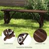 FANTASK Holzbank ohne Rückenlehne, Gartenbank aus Holz, wetterfeste Parkbank, Terrassenbank für 2-3 Sitzer bis 325 kg belastbar, Sitzbank im Wagenrad-Design für Garten & Balkon, 120 x 28 x 37 cm Bild 4