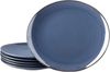 MÄSER Speiseteller Mäser 6x Natural Speiseteller oval Steingut große Ess-Teller blau Bild 2