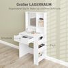 HOMCOM Schminktisch Make-up-Tisch mit Spiegel (Frisiertisch mit Schublade und 7 Fächern, 1-St, moderner Kosmetiktisch für Schlafzimmer), Weiß Bild 3