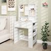 HOMCOM Schminktisch Make-up-Tisch mit Spiegel (Frisiertisch mit Schublade und 7 Fächern, 1-St, moderner Kosmetiktisch für Schlafzimmer), Weiß Bild 2