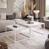 Lookway Couchtisch YOSHI GLASS 2in1 mit schwarzem und weißem Gestell (2er-Set), Breite: 70 cm und 60 cm Bild 2