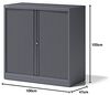 Rollladenschrank Essentials, mit 1 Fachboden für 2 Ordnerhöhen, Farbe anthrazitgrau Bild 3