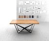 Esstisch Edge 200x100 XL Akazie Natur Spider Flachstahl Schwarz Live-Edge Bild 4