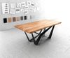 Esstisch Edge 200x100 XL Akazie Natur Spider Flachstahl Schwarz Live-Edge Bild 2