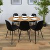 HOME DECO FACTORY The Esstisch aus Metall und Holz, Ausziehbarer Tisch, 4 A, 6 Personen, Braun/Schwarz, 160 x 75 x 80 Bild 2