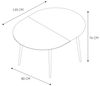 HOME DECO FACTORY The Esstisch aus Metall und Holz, Ausziehbarer Tisch, 4 A, 6 Personen, Braun/Schwarz, 160 x 75 x 80 Bild 3