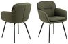 AC Design Furniture Liv Esszimmerstuhl mit Armlehne, Alea Stoff grün 61, Gestell matt schwarz rau pulverbeschichtet Stahl mit quersteppung und Reissverschluss Bild 1