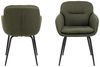 AC Design Furniture Liv Esszimmerstuhl mit Armlehne, Alea Stoff grün 61, Gestell matt schwarz rau pulverbeschichtet Stahl mit quersteppung und Reissverschluss Bild 4