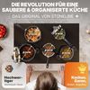 STONELINE Topf-Set Kochgeschirr-Set, mit Siebglasdeckeln, induktionsgeeignet (8tlg, grau), Aluminiumguss (Kochgeschirr-Set, 8-tlg, Kochgeschirr-Set, 2x Kochtopf, 1x Stielkasserolle, 2x Bratpfanne), mit echten Steinpartikeln, induktionsgeeignet, Designe... Bild 2