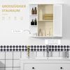 HOMCOM Spiegelschrank Bad, Badezimmerschrank mit Spiegeltür, Badschrank mit offenen Regalböden, Hängeschrank Wandschrank, Weiß, 66 x 17 x 63 cm Bild 5