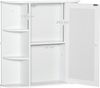 HOMCOM Spiegelschrank Bad, Badezimmerschrank mit Spiegeltür, Badschrank mit offenen Regalböden, Hängeschrank Wandschrank, Weiß, 66 x 17 x 63 cm Bild 2