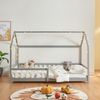 Hausbett Hesel mit Matratze und Rausfallschutz 140x200cm Grau [en. casa] Bild 2