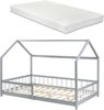 Hausbett Hesel mit Matratze und Rausfallschutz 140x200cm Grau [en. casa] Bild 4