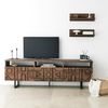 Hanah Home Rustic Walnut TV Unit with Metal Frame, 100% Pine Solid Wood, Antibacterial & Rustproof Legs | 170 x 40 x 30 cm | Stylish & Functional for Modern Living Rooms Bild 2